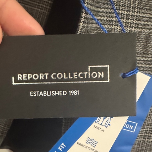 Report Men's Charcoal Checkered Blazer - Picture 3 of 4